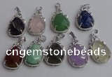 NGP6626 22*30mm faceted teardrop mixed gemstone pendants