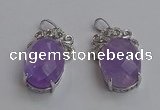 NGP6630 18*25mm faceted oval light amethyst gemstone pendants