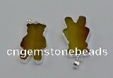 NGP6652 22*38mm Animal or V-shaped agate gemstone pendants