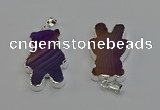 NGP6653 22*38mm Animal or V-shaped agate gemstone pendants