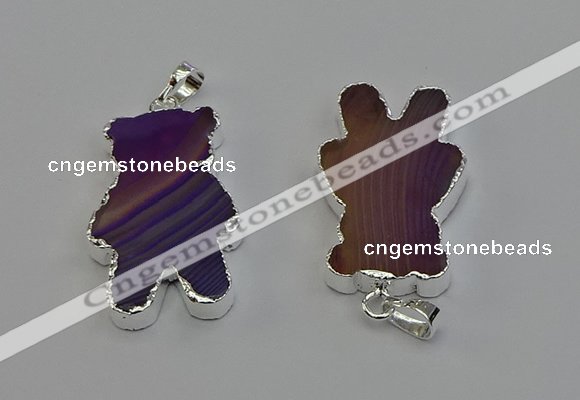 NGP6653 22*38mm Animal or V-shaped agate gemstone pendants