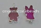 NGP6654 22*38mm Animal or V-shaped agate gemstone pendants