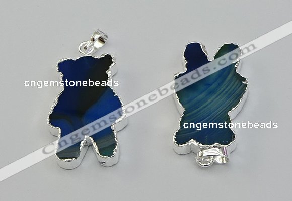 NGP6655 22*38mm Animal or V-shaped agate gemstone pendants