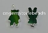 NGP6656 22*38mm Animal or V-shaped agate gemstone pendants