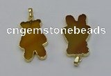 NGP6660 22*38mm Animal or V-shaped agate gemstone pendants