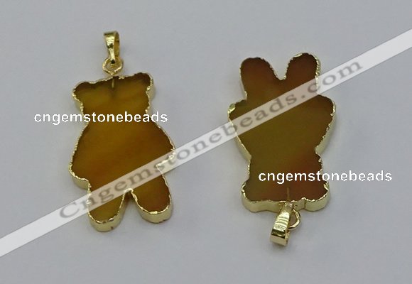 NGP6660 22*38mm Animal or V-shaped agate gemstone pendants