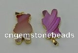 NGP6662 22*38mm Animal or V-shaped agate gemstone pendants