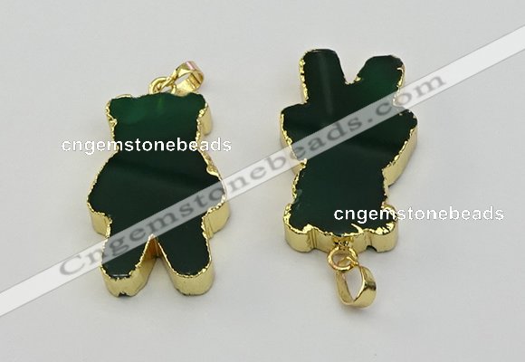 NGP6664 22*38mm Animal or V-shaped agate gemstone pendants