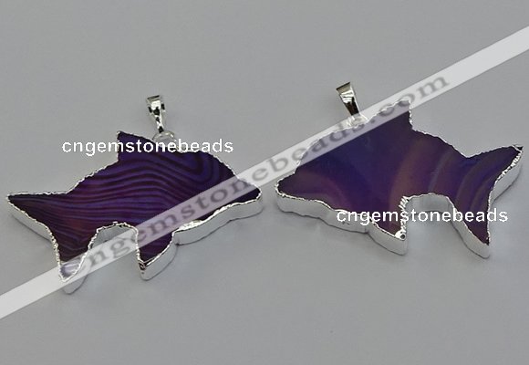 NGP6670 28*42mm - 30*45mm dolphin agate gemstone pendants