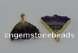 NGP6678 22*30mm - 25*35mm freeform druzy amethyst pendants