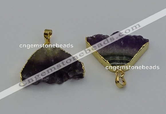 NGP6678 22*30mm - 25*35mm freeform druzy amethyst pendants