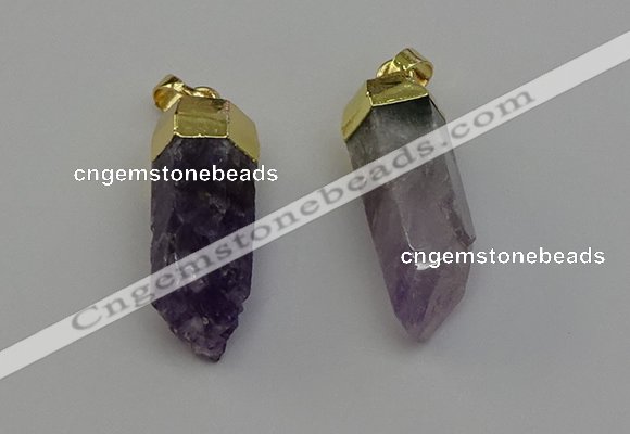 NGP6681 12*25mm - 12*30mm sticks druzy amethyst pendants