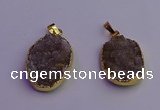 NGP6685 20*30mm - 22*32mm freeform druzy agate gemstone pendants