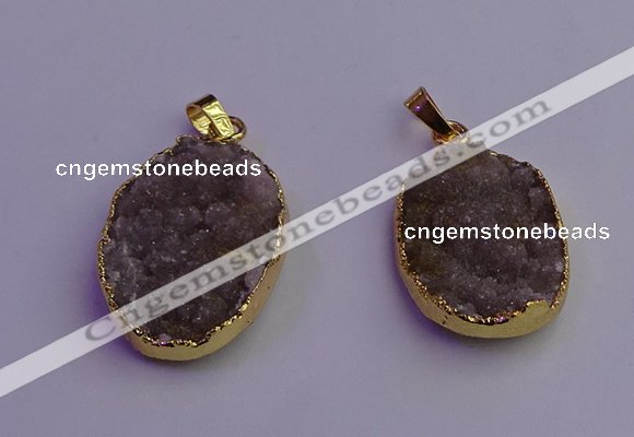 NGP6685 20*30mm - 22*32mm freeform druzy agate gemstone pendants