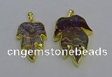 NGP6689 25*30mm - 30*40mm leaf agate gemstone pendants wholesale