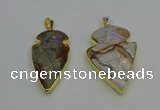 NGP6693 20*35mm - 30*45mm arrowhead agate gemstone pendants