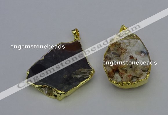 NGP6701 25*35mm - 35*40mm freeform agate gemstone pendants