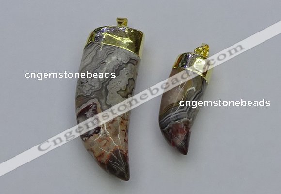 NGP6703 15*35mm - 20*50mm horn agate gemstone pendants