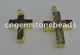 NGP6707 25*30mm - 30*40mm cross agate gemstone pendants