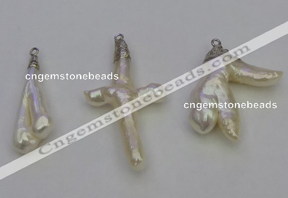 NGP6710 10*25mm - 20*45mm freeform pearl pendants wholesale