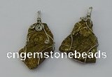 NGP6718 30*40mm - 40*55mm freeform plated druzy agate pendants