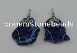 NGP6719 30*40mm - 40*55mm freeform plated druzy agate pendants