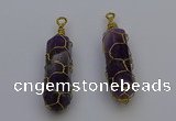 NGP6735 13*40mm sticks amethyst gemstone pendants wholesale