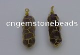 NGP6737 13*40mm sticks smoky quartz gemstone pendants wholesale