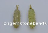 NGP6739 13*40mm sticks lemon quartz gemstone pendants wholesale