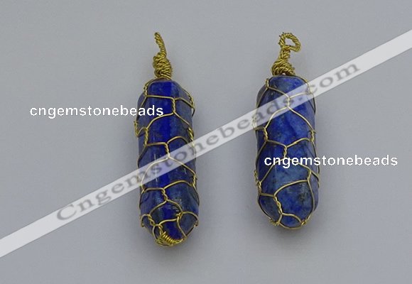 NGP6750 13*40mm sticks lapis lazuli gemstone pendants wholesale