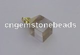 NGP6760 15*22mm cube white crystal gemstone pendants wholesale
