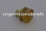 NGP6763 15*22mm cube citrine gemstone pendants wholesale