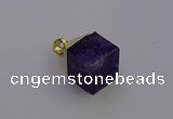 NGP6766 15*22mm cube amethyst gemstone pendants wholesale