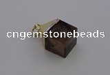 NGP6768 15*22mm cube smoky quartz pendants wholesale