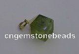 NGP6770 15*22mm cube green qutilated quartz pendants wholesale