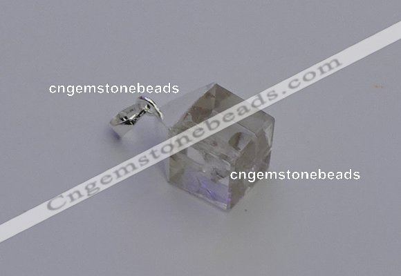 NGP6780 15*22mm cube white crystal gemstone pendants wholesale