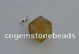 NGP6783 15*22mm cube citrine gemstone pendants wholesale