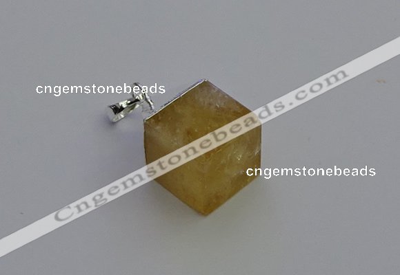 NGP6783 15*22mm cube citrine gemstone pendants wholesale