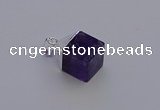 NGP6786 15*22mm cube amethyst gemstone pendants wholesale