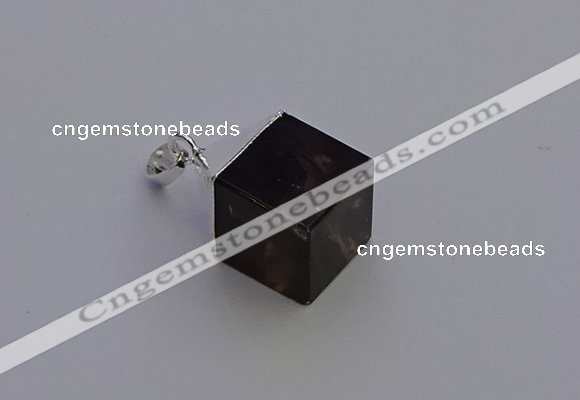 NGP6788 15*22mm cube smoky quartz pendants wholesale