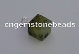 NGP6790 15*22mm cube green qutilated quartz pendants wholesale