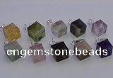 NGP6799 15*22mm cube mixed gemstone pendants wholesale