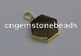 NGP6814 24*25mm hexagon moonstone gemstone pendants wholesale