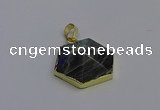 NGP6816 24*25mm hexagon labradorite gemstone pendants wholesale