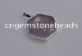 NGP6825 24*25mm hexagon light amethyst gemstone pendants wholesale