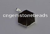 NGP6828 24*25mm hexagon smoky quartz pendants wholesale