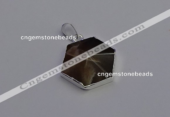 NGP6834 24*25mm hexagon moonstone gemstone pendants wholesale