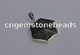 NGP6836 24*25mm hexagon labradorite gemstone pendants wholesale