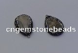 NGP6854 18*25mm - 20*25mm flat teardrop druzy agate pendants