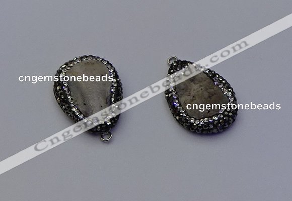 NGP6854 18*25mm - 20*25mm flat teardrop druzy agate pendants